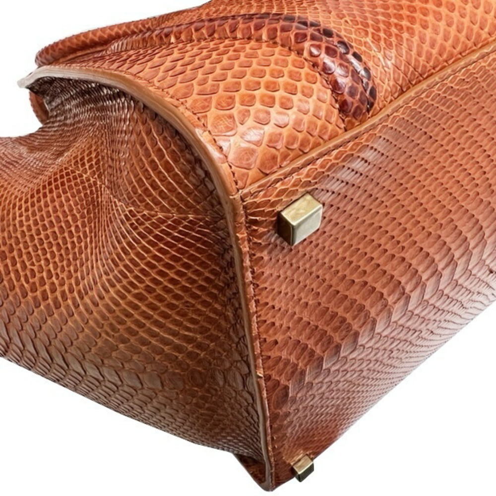 Celine Luggage Phantom Handbag Python Brown - image 6